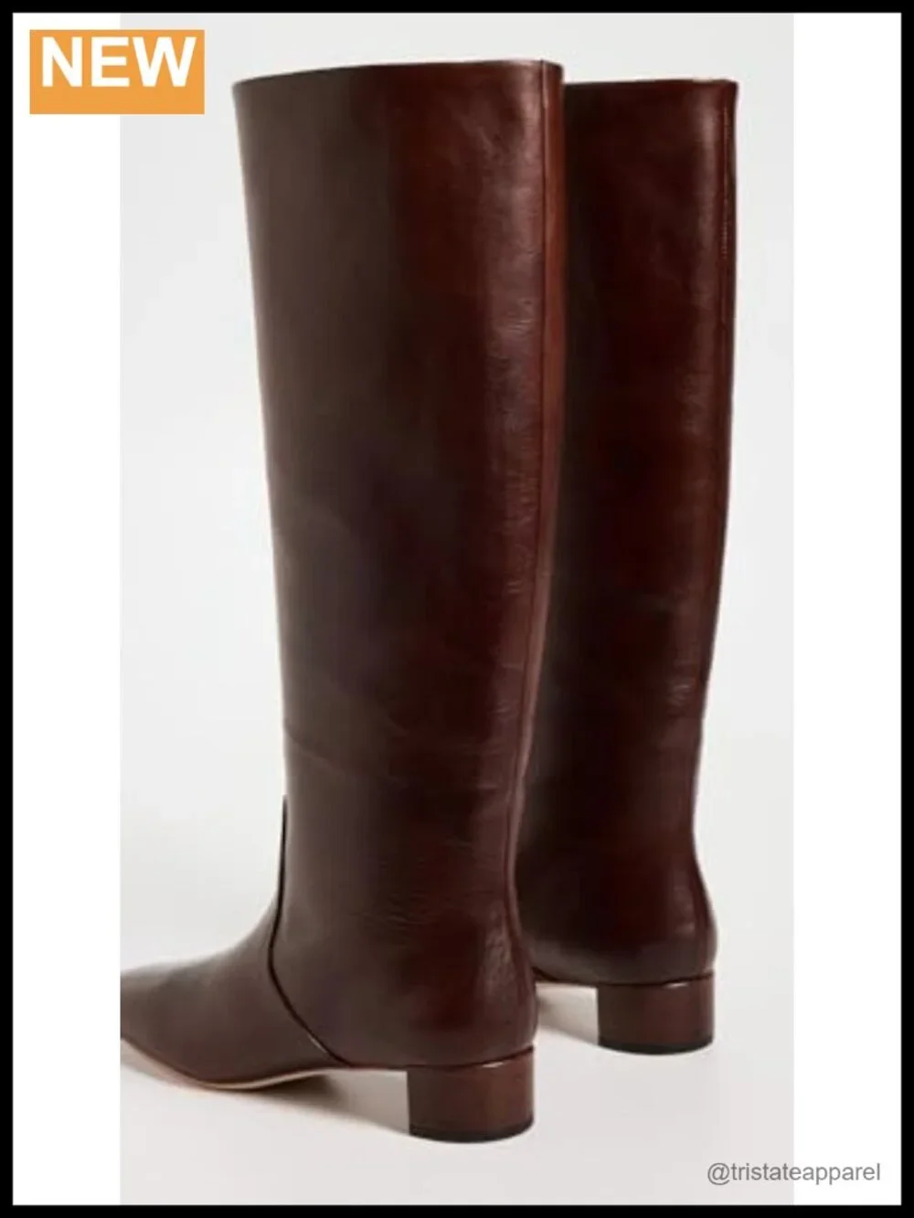 Leather Round Toe Ankle Boots with Chunky Heel - Padded Footbed